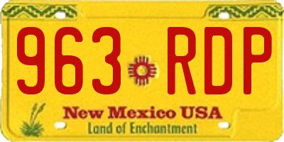 NM license plate 963RDP
