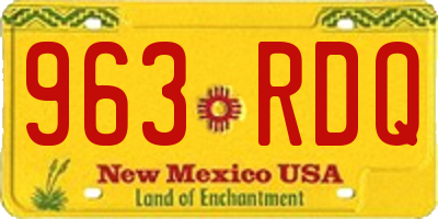 NM license plate 963RDQ