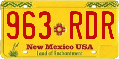 NM license plate 963RDR