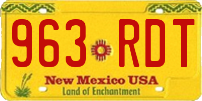 NM license plate 963RDT