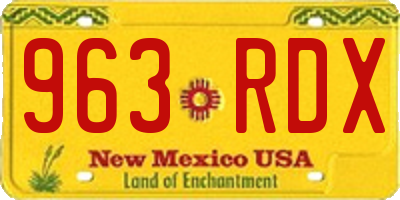NM license plate 963RDX