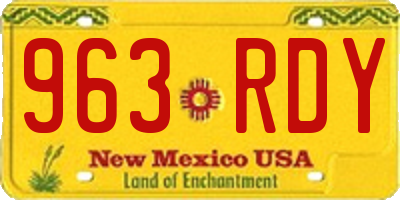 NM license plate 963RDY