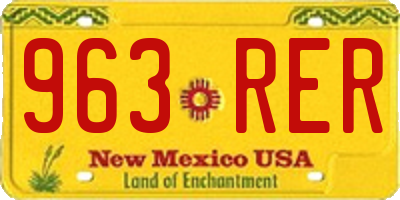 NM license plate 963RER