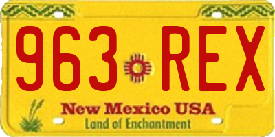 NM license plate 963REX
