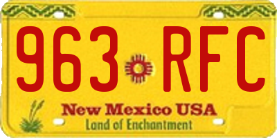 NM license plate 963RFC