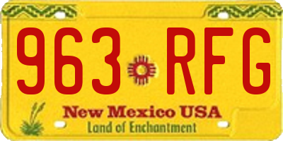 NM license plate 963RFG