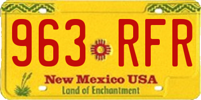 NM license plate 963RFR