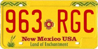 NM license plate 963RGC