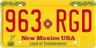 NM license plate 963RGD