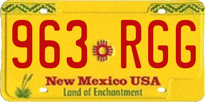 NM license plate 963RGG