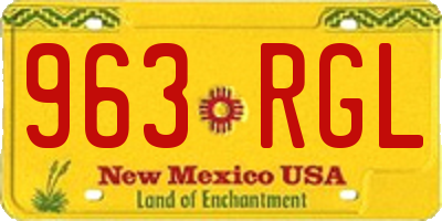 NM license plate 963RGL