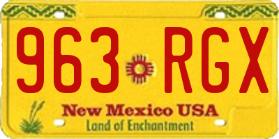 NM license plate 963RGX
