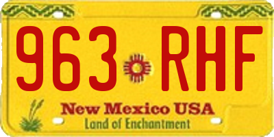 NM license plate 963RHF