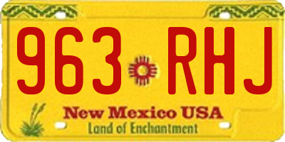 NM license plate 963RHJ