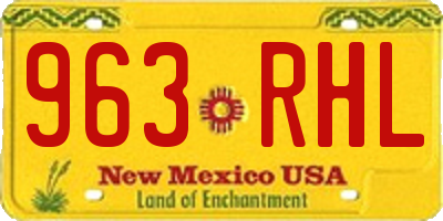 NM license plate 963RHL