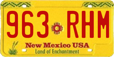 NM license plate 963RHM