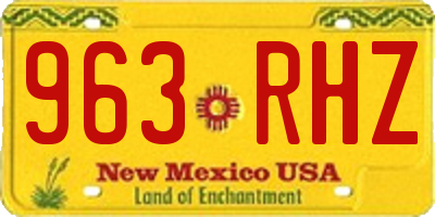 NM license plate 963RHZ