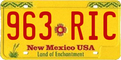 NM license plate 963RIC