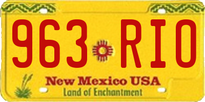 NM license plate 963RIO
