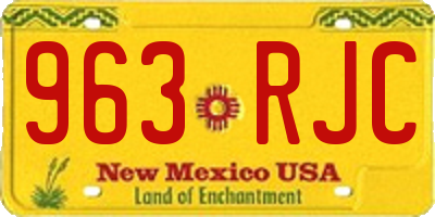 NM license plate 963RJC