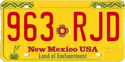NM license plate 963RJD