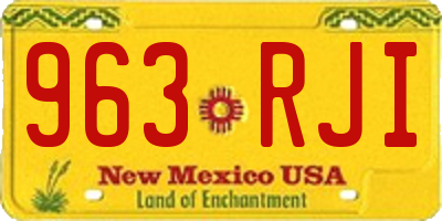 NM license plate 963RJI