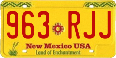 NM license plate 963RJJ