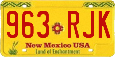 NM license plate 963RJK