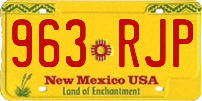 NM license plate 963RJP