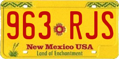 NM license plate 963RJS