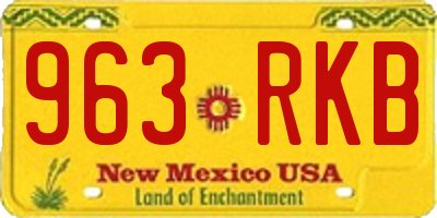 NM license plate 963RKB