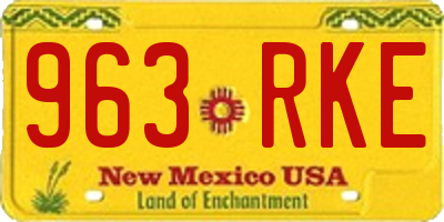 NM license plate 963RKE
