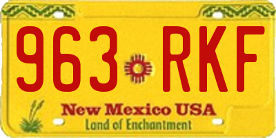 NM license plate 963RKF
