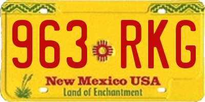 NM license plate 963RKG