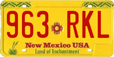 NM license plate 963RKL