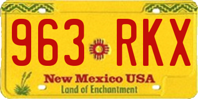 NM license plate 963RKX
