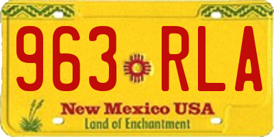 NM license plate 963RLA