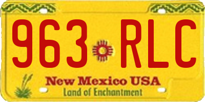NM license plate 963RLC