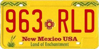 NM license plate 963RLD