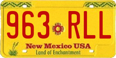 NM license plate 963RLL