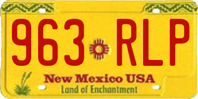 NM license plate 963RLP