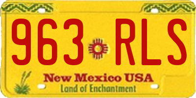 NM license plate 963RLS