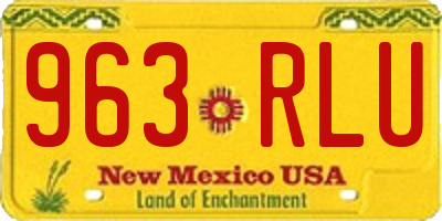 NM license plate 963RLU