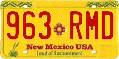 NM license plate 963RMD