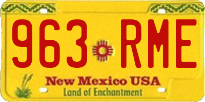 NM license plate 963RME