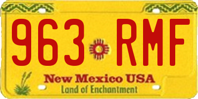 NM license plate 963RMF