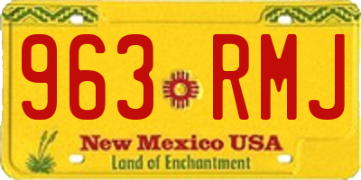 NM license plate 963RMJ
