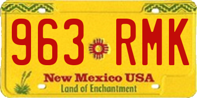 NM license plate 963RMK