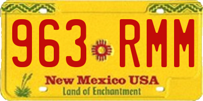 NM license plate 963RMM