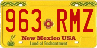 NM license plate 963RMZ